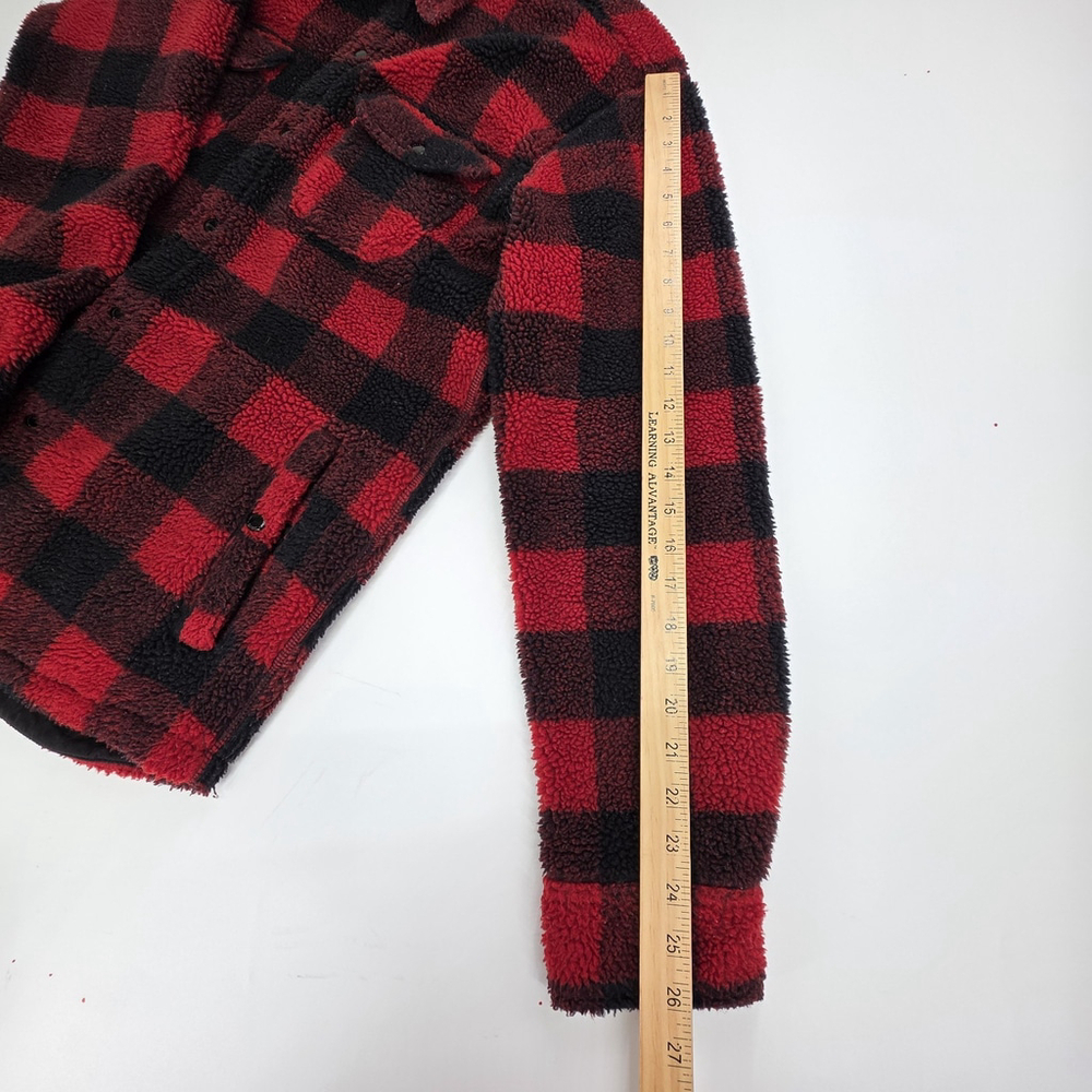 Levi’s Sherpa Trucker Jacket Men L Buffalo Plaid Ranch Americana Hunting - Picture 11 of 12